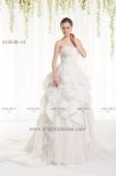 Organza Strapless Beaded Waist Ruffles Skirt WEDDING DRESS